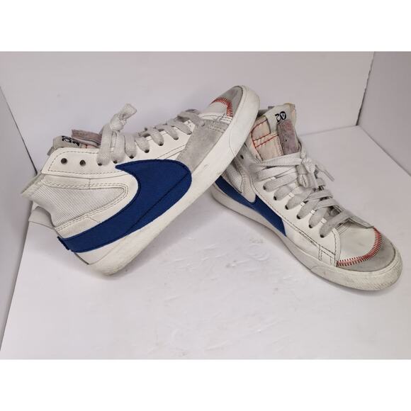 Nike Blazer Mid ’77 White Blue Red Stitch High Top Sneakers US 10.5 main image 7